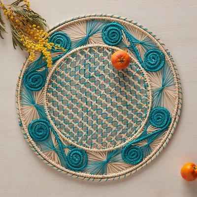 Colorful Woven Palm Charger