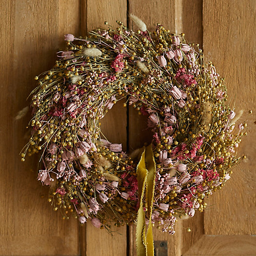 View larger image of Dried Flax, Statice, Lagarus Wreath