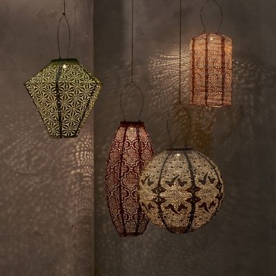 Floral Lace Battery Lantern, Oval - Terrain