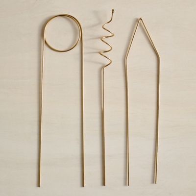 Brass Plant Supports, Set of 3