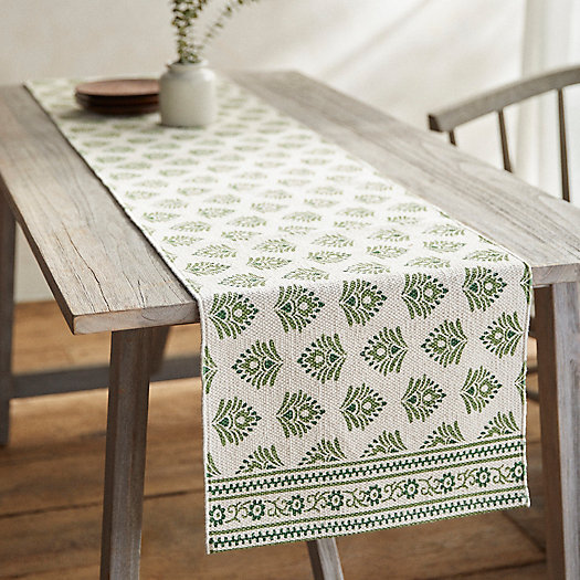 View larger image of Green Floral Cotton Runner