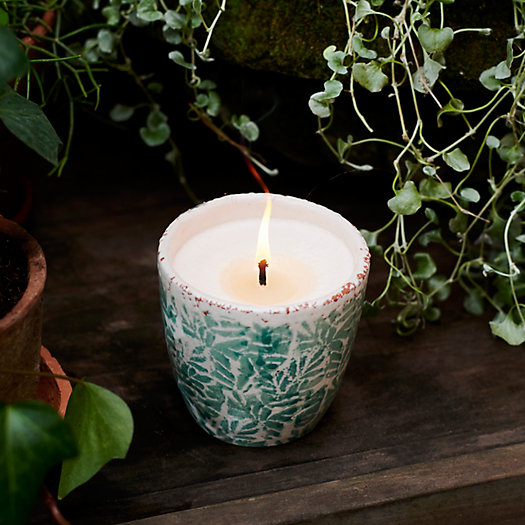 View larger image of Ceramic Citronella + Thyme Candle, Green Garden