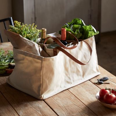 Wide Weave Leather Basket - Terrain