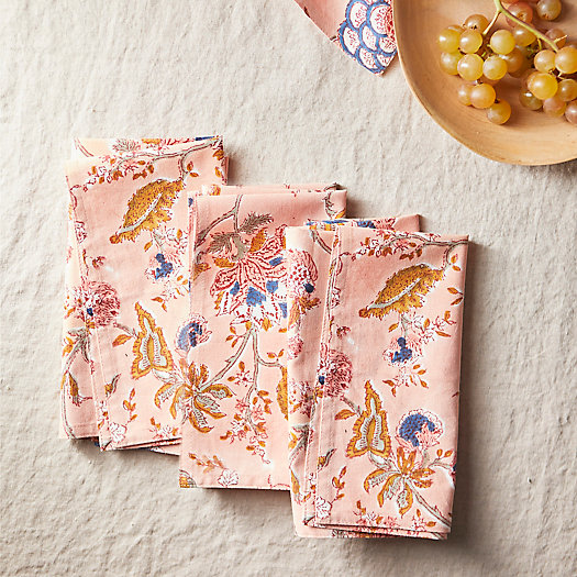 View larger image of Peach Hydrangea Napkins, Set of 4
