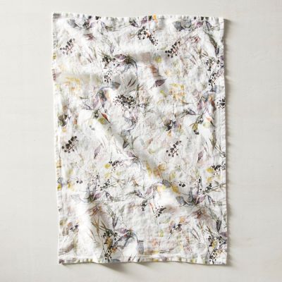 Lithuanian Linen Dish Towel, Meadow Flowers