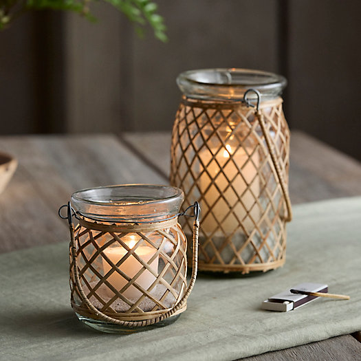 View larger image of Paloma Rattan Wrapped Votives, Set of 2