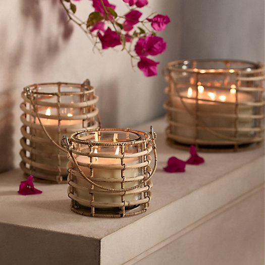 View larger image of Rattan + Glass Candle, Citronella
