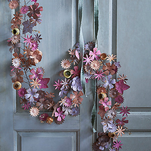 View larger image of Gilded Floral + Leaf Iron Garland