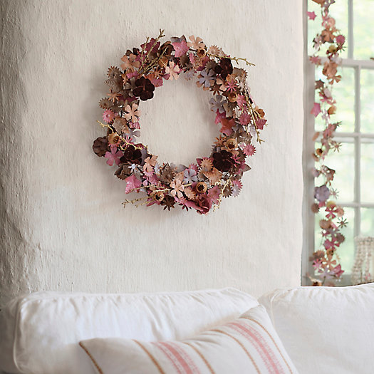View larger image of Gilded Floral + Leaf Iron Wreath