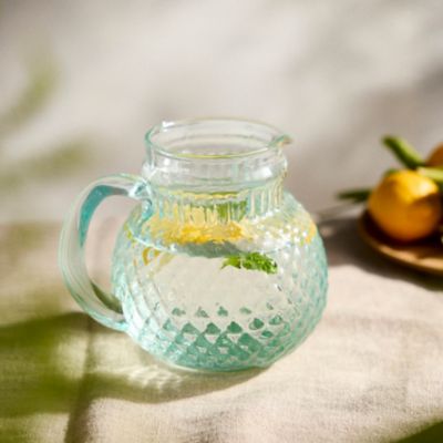 Hobnail Glass Water Pitcher / 58 oz