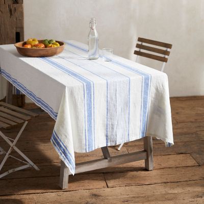 Tuscan Stripe Linen Tablecloth