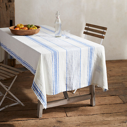 View larger image of Tuscan Stripe Linen Tablecloth