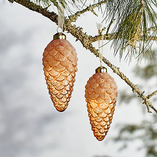 View larger image of Snow Dusted Pine Cone Ornaments, Set of 2