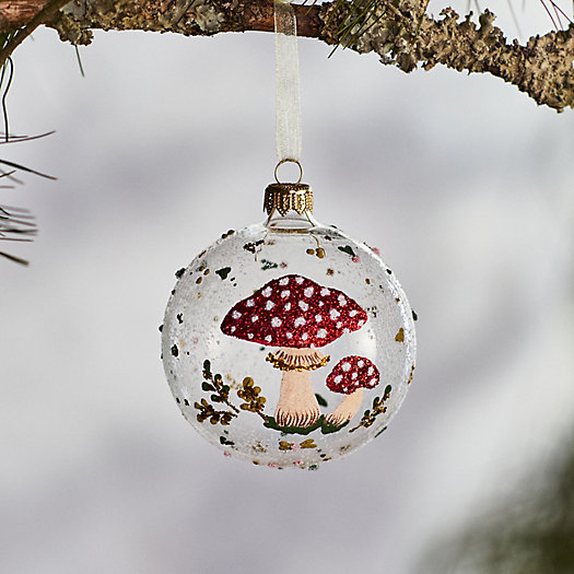 View larger image of Forest Mushrooms Glass Globe Ornament