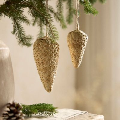  Woven Jute Pine Cone Ornament