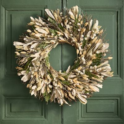 Preserved Ivory Blooms Wreath