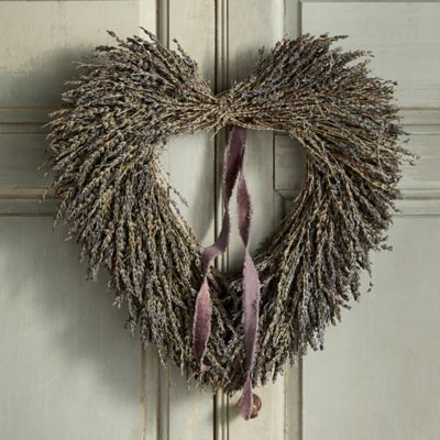 Preserved English Lavender Heart Wreath
