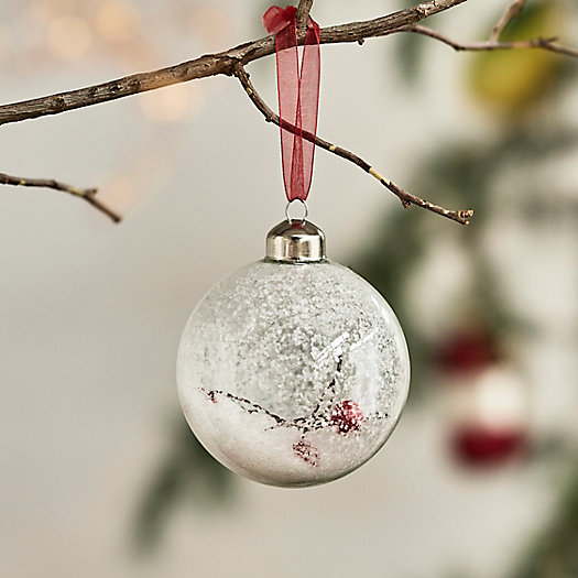View larger image of Snowy Berry Branch Glass Ornament