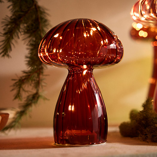 View larger image of LED Glass Mushroom, Small Brown