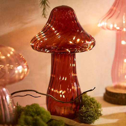 View larger image of  LED Glass Mushroom, Large Brown