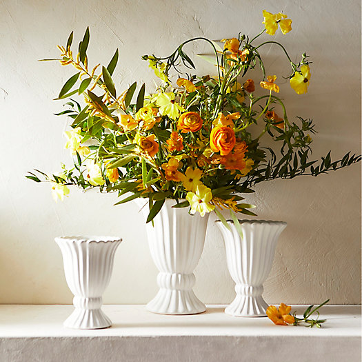 View larger image of Matte White Ceramic Urn Vases, Set of 3