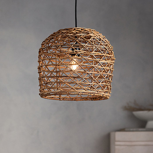 View larger image of Woven Rattan Cylinder Pendant Light