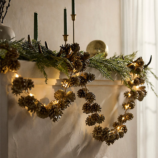 View larger image of Pre-Lit Pine Cone Garland