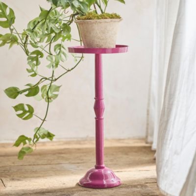 Spindle Aluminum Side Table, Pink