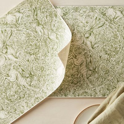 Hare Promenade Paper Placemats, Set of 24
