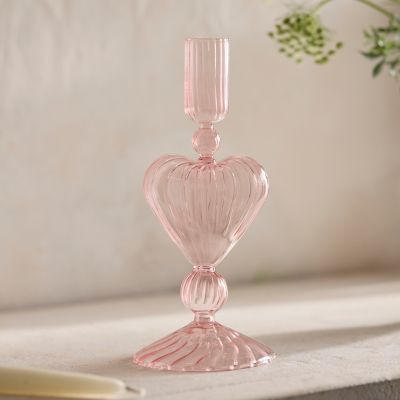 Glass Heart Taper Holder