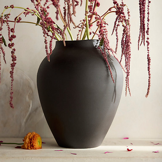 View larger image of Organic Ceramic Vase, Tall Charcoal