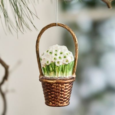 Basket of Paperwhites Glass Ornament