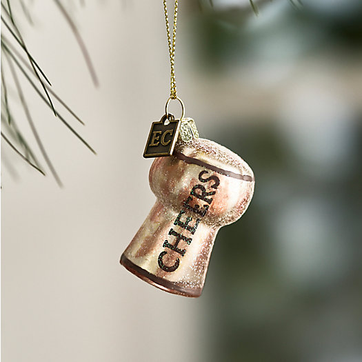 View larger image of Cheers Wine Cork Glass Ornament