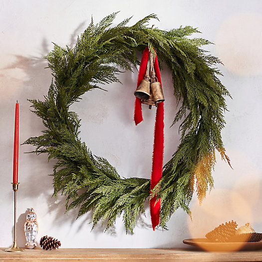 View larger image of Faux Cedar Hinged Wreath