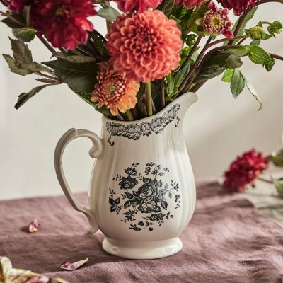 Midnight Florals Ceramic Pitcher