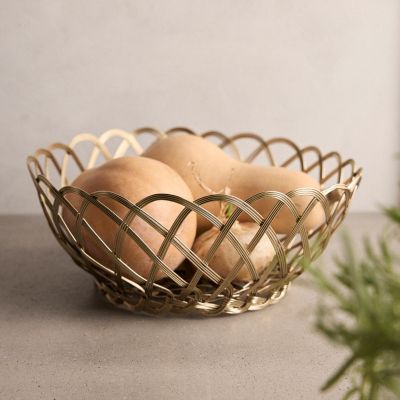 Braided Copper Serving Basket, Large