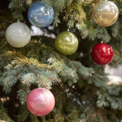 Pearlescent Shatterproof Ornaments, Set of 4