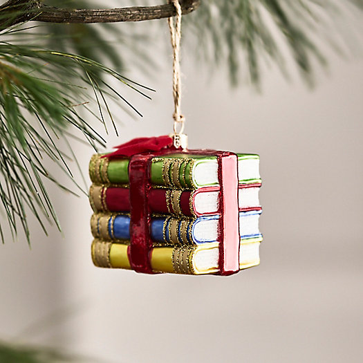View larger image of Book Stack Glass Ornament