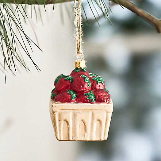 View larger image of Just Picked Strawberries Glass Ornament