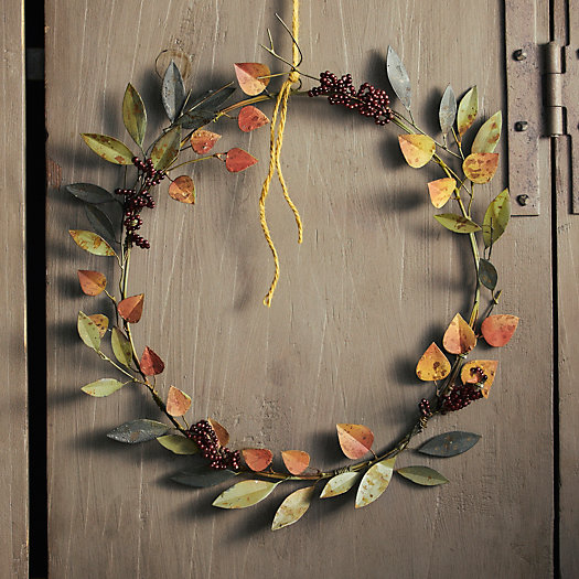 View larger image of Berries + Leaves Iron Wreath