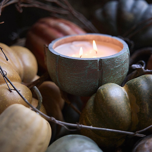 View larger image of Antiqued Gourd Candle, Pumpkin Cardamom