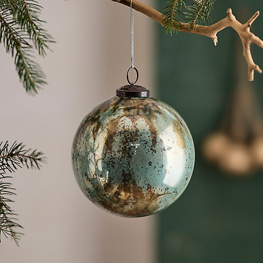 View larger image of Aged Turquoise Glass Globe Ornament