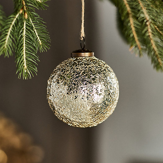 View larger image of Silver Flake Glass Globe Ornament
