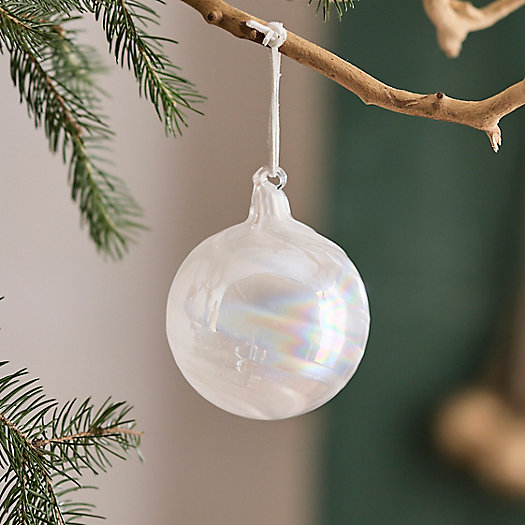 View larger image of Milky Iridescent Glass Globe Ornament