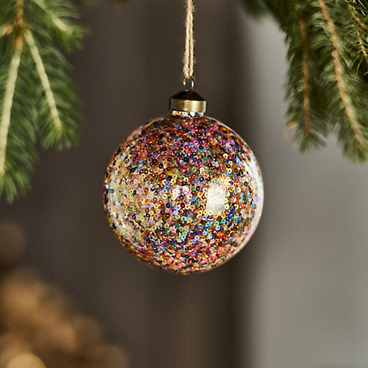 View larger image of Sequined Glass Globe Ornament