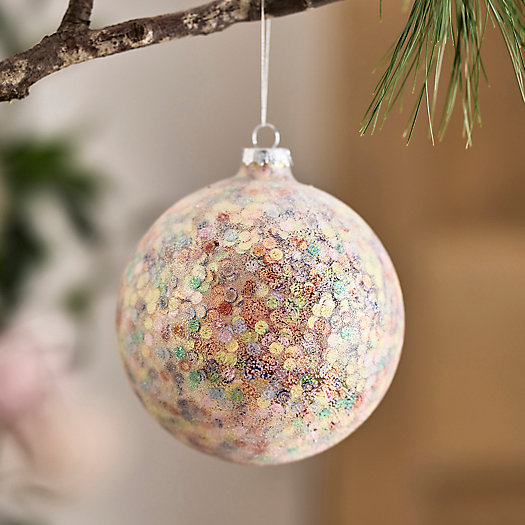 View larger image of Frosted Sequin Glass Globe Ornament