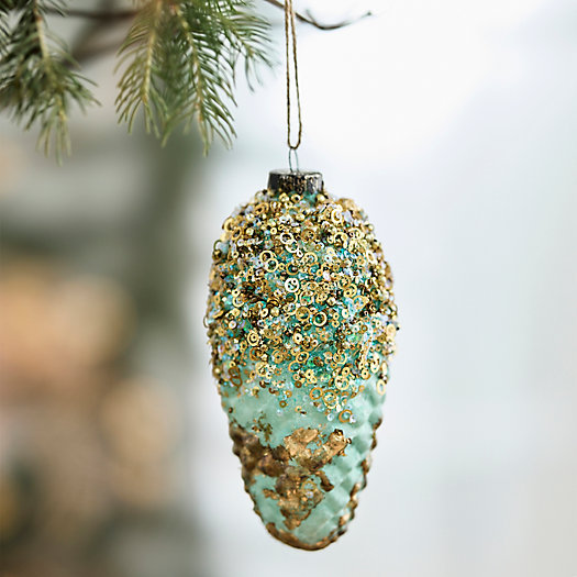 View larger image of Beaded Pine Cone Glass Ornament