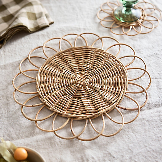 View larger image of Scallop Edge Woven Rattan Charger
