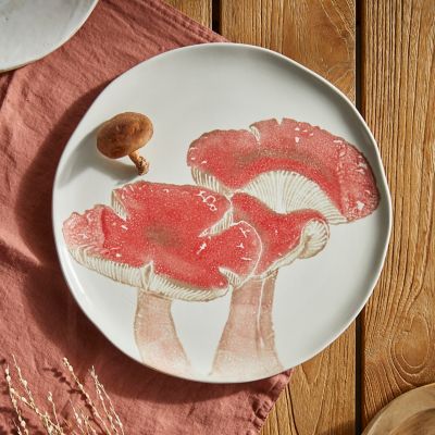 Mushroom Dinner Plate, Red
