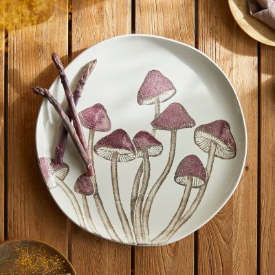 Mushroom Round Serving Platter, Purple